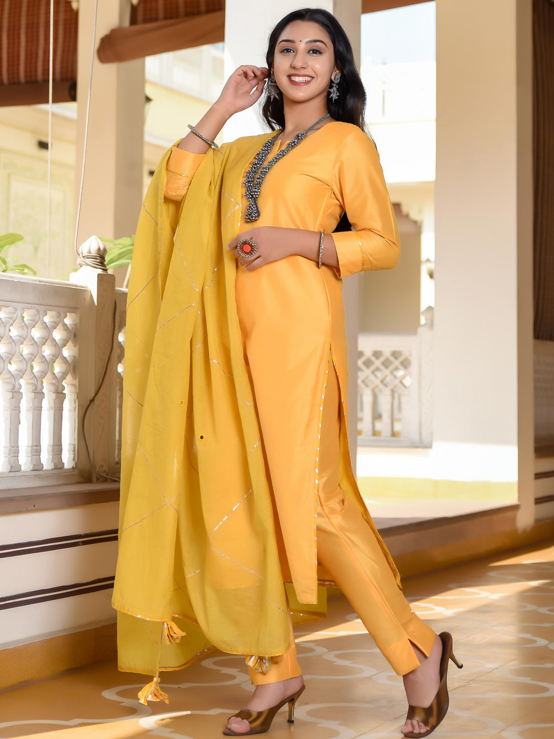 Mesmerizing Happy Yellow Suit Set