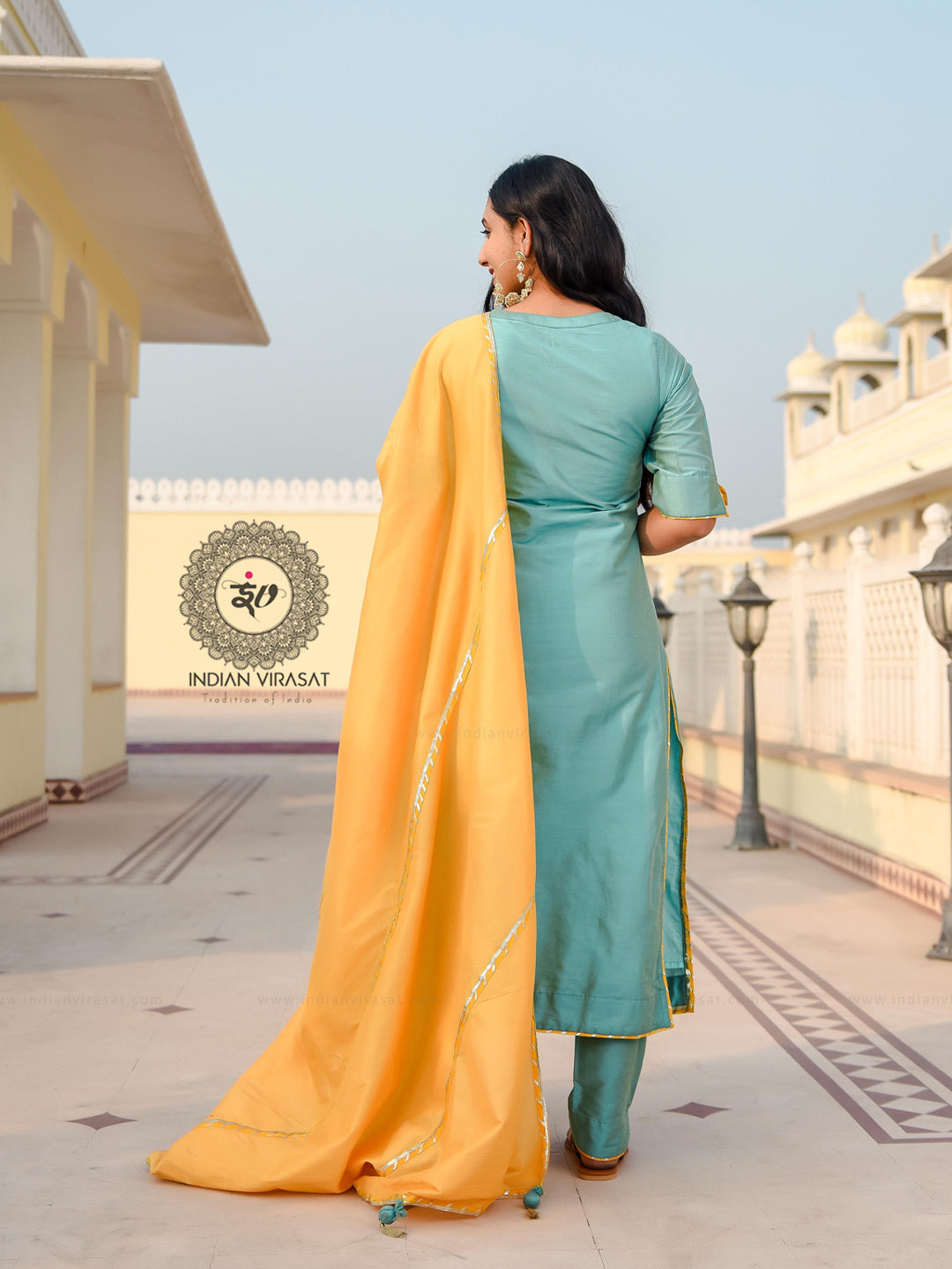 Aegean Teal Blue Suit Set