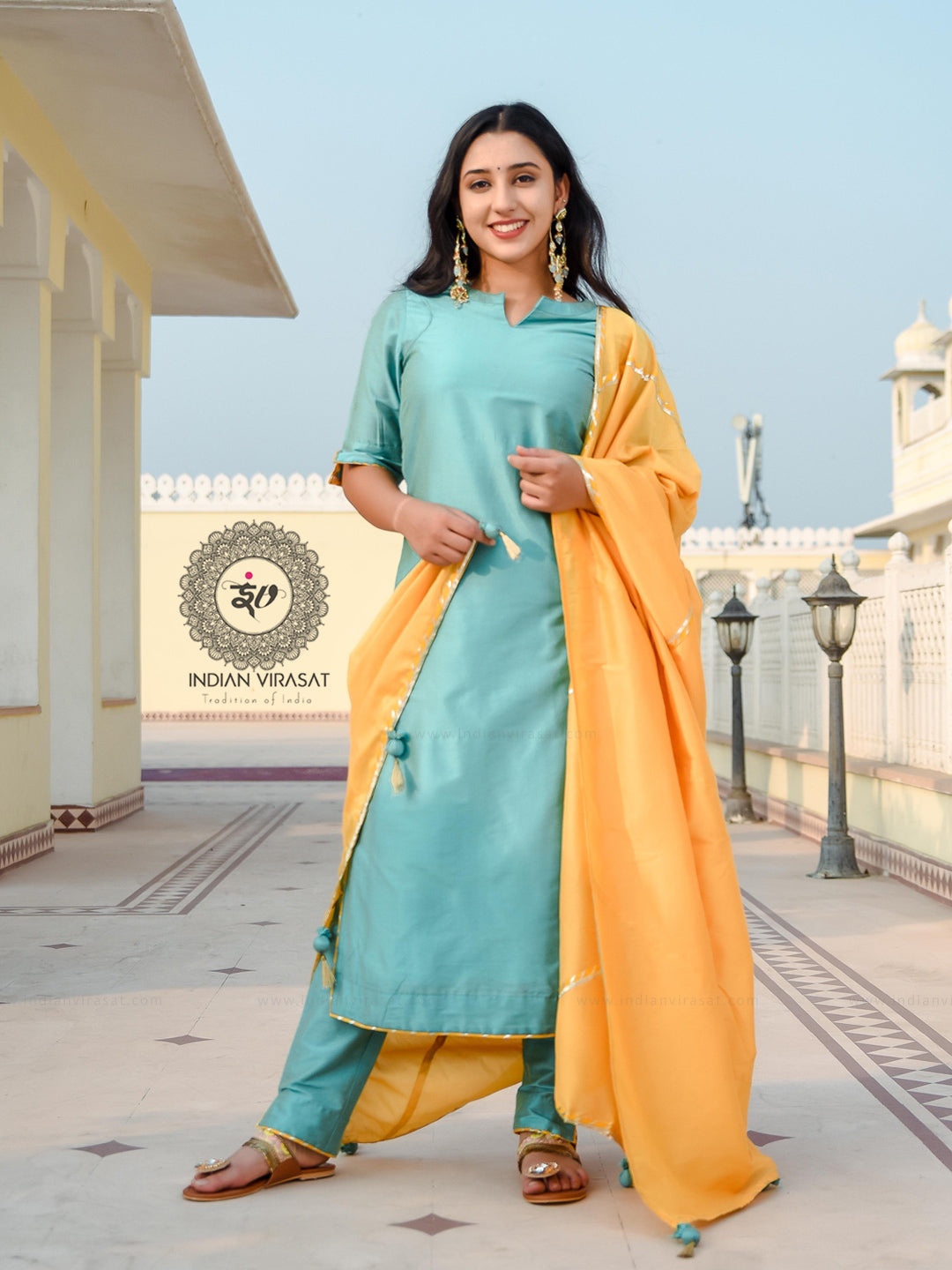 Aegean Teal Blue Suit Set