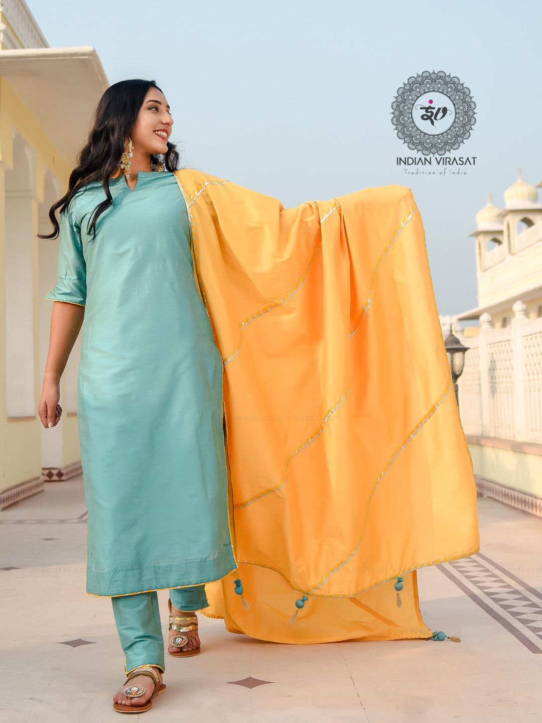 Aegean Teal Blue Suit Set