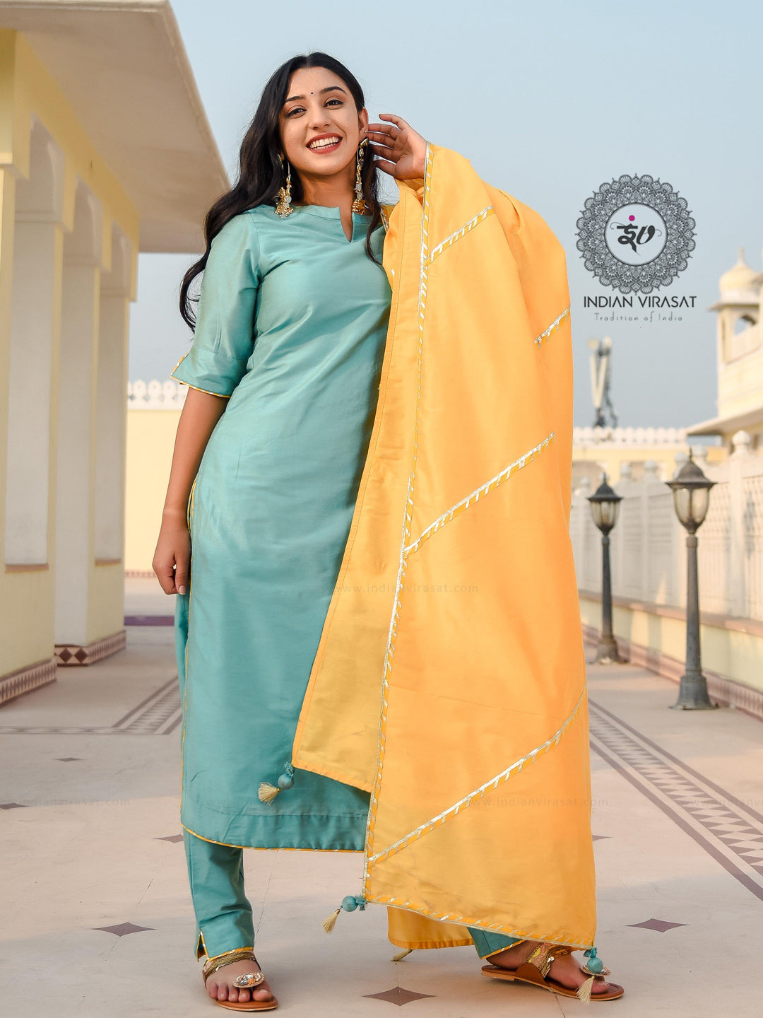 Aegean Teal Blue Suit Set