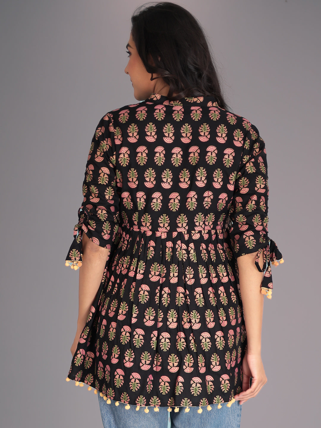 Women Black Printed Casual Top