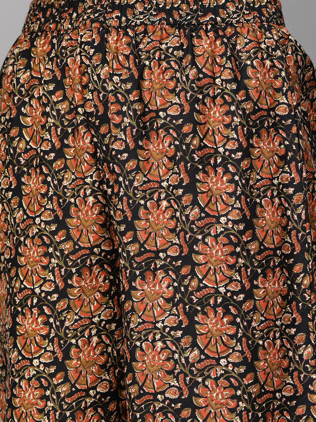 Printed Pure Cotton Calf Length Collared Neck Kurta Set