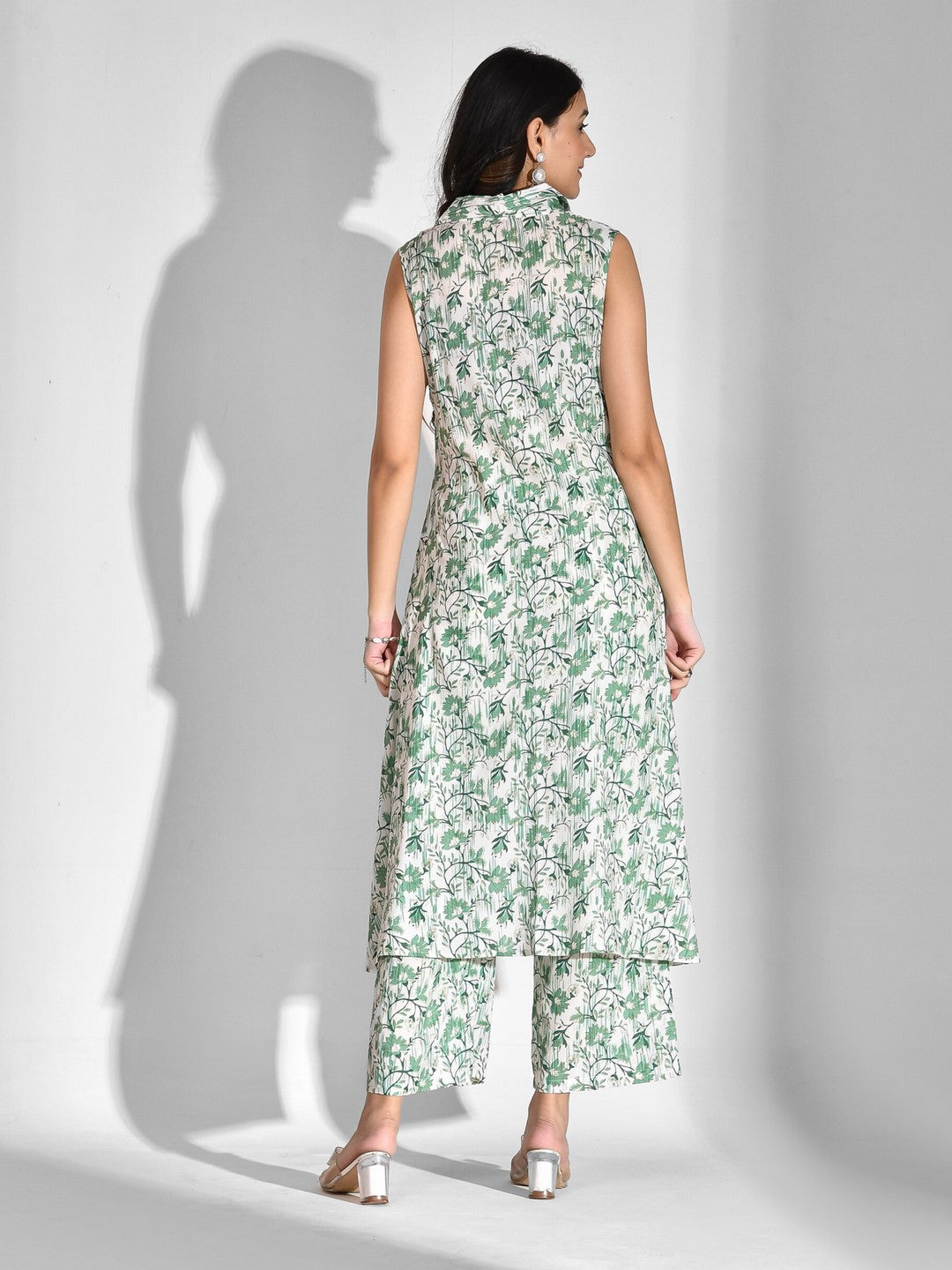 Viscose Rayon Floral Collared Neck Kurta Set