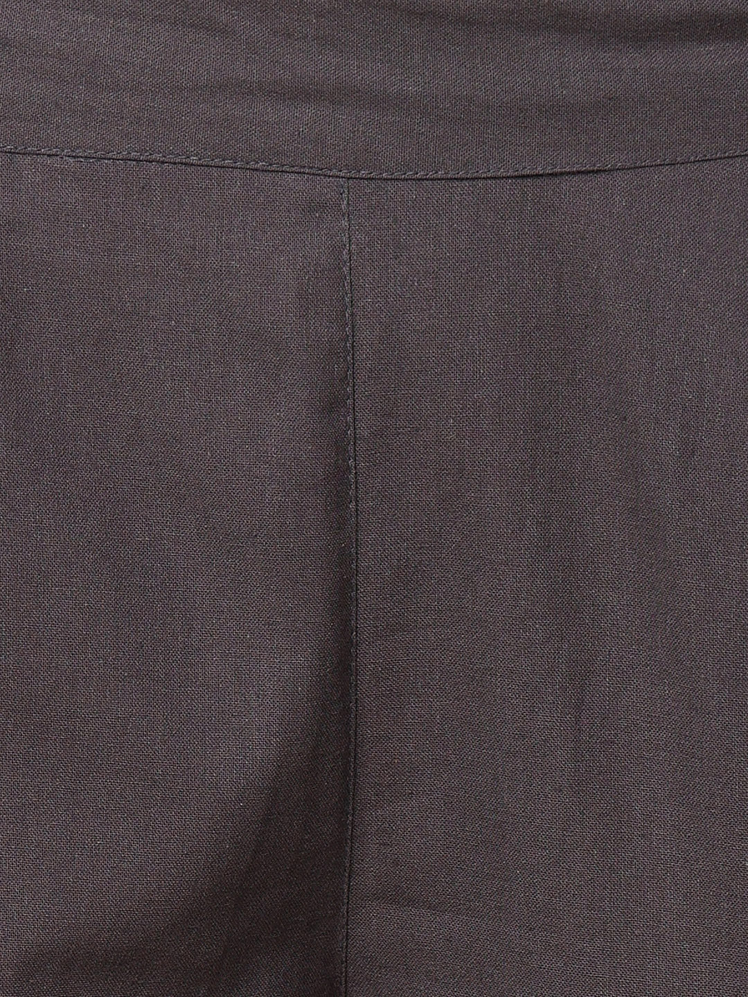 Grey Pure Cotton Solid Casual Trousers