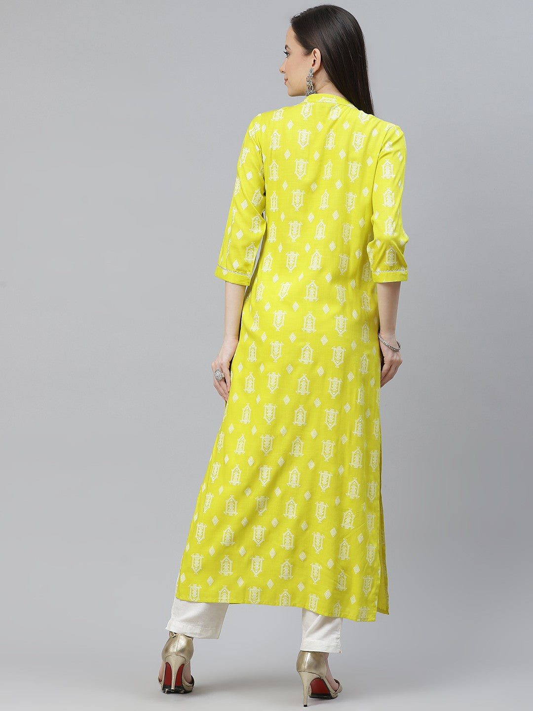 A-line Printed Viscose Rayon Kurta