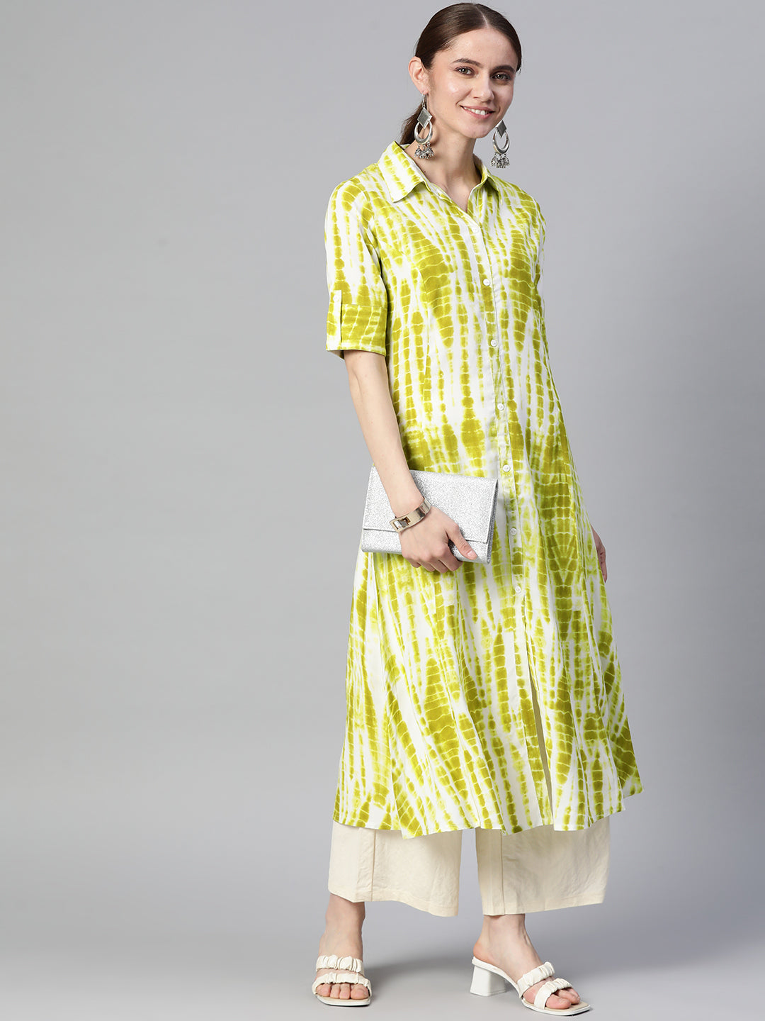 A-line Dyed/Ombre Viscose Rayon Kurta