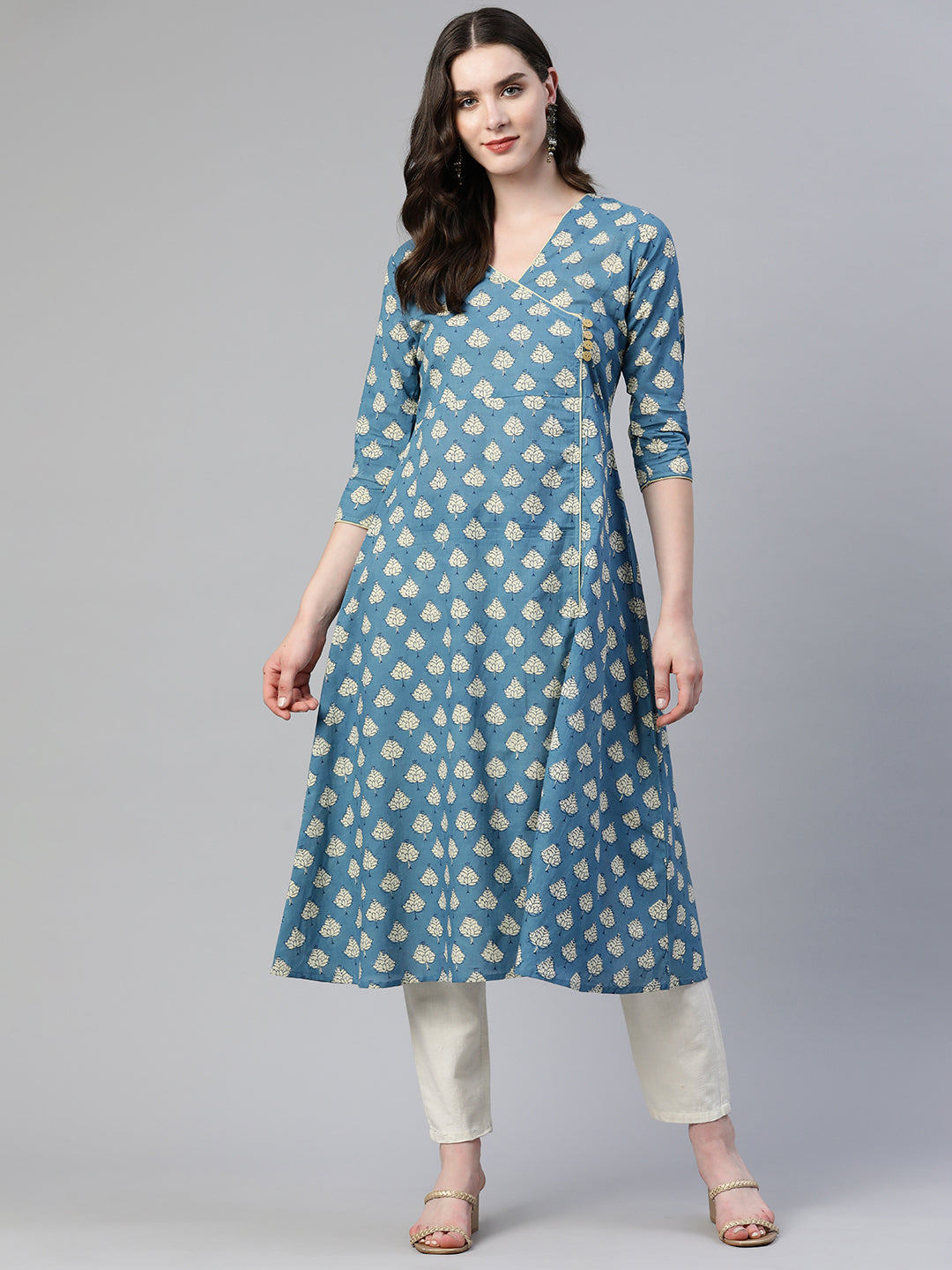 A-line Printed Pure Cotton Kurta