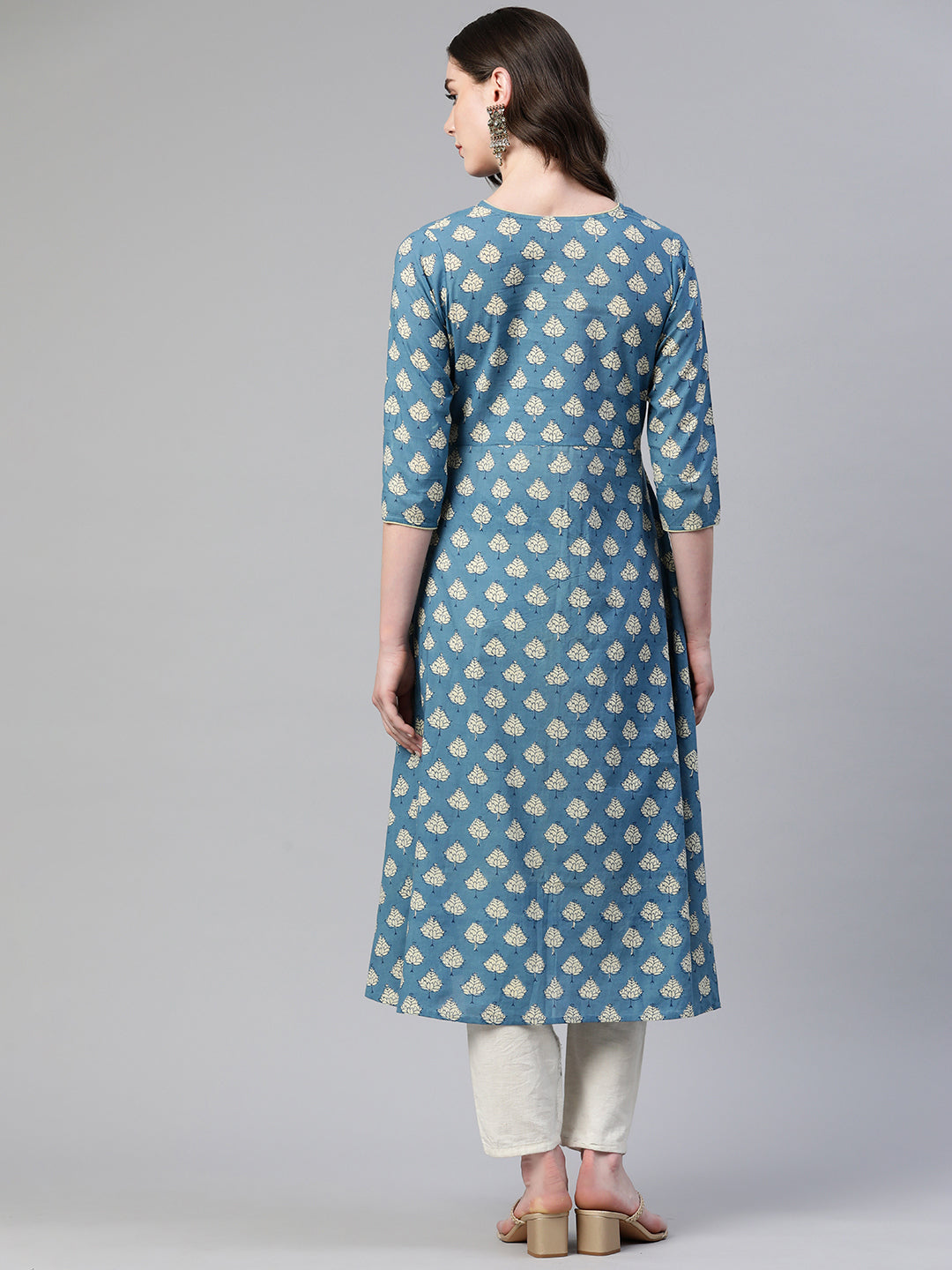A-line Printed Pure Cotton Kurta