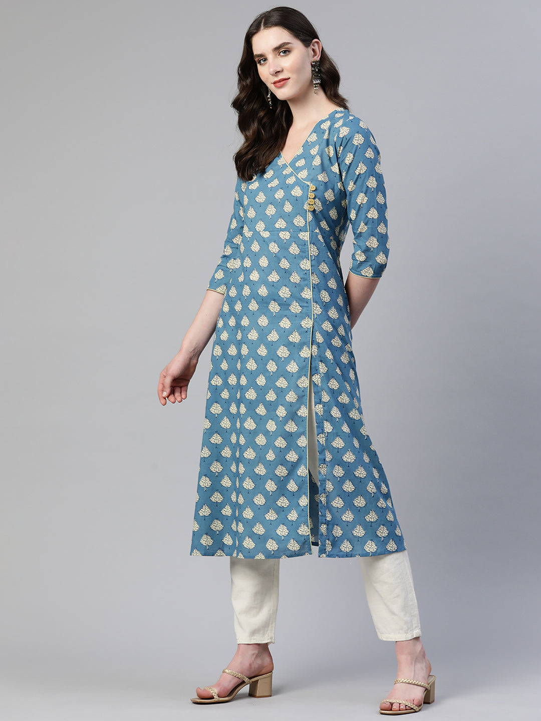 A-line Printed Pure Cotton Kurta