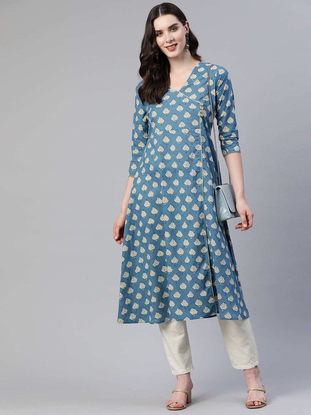 A-line Printed Pure Cotton Kurta