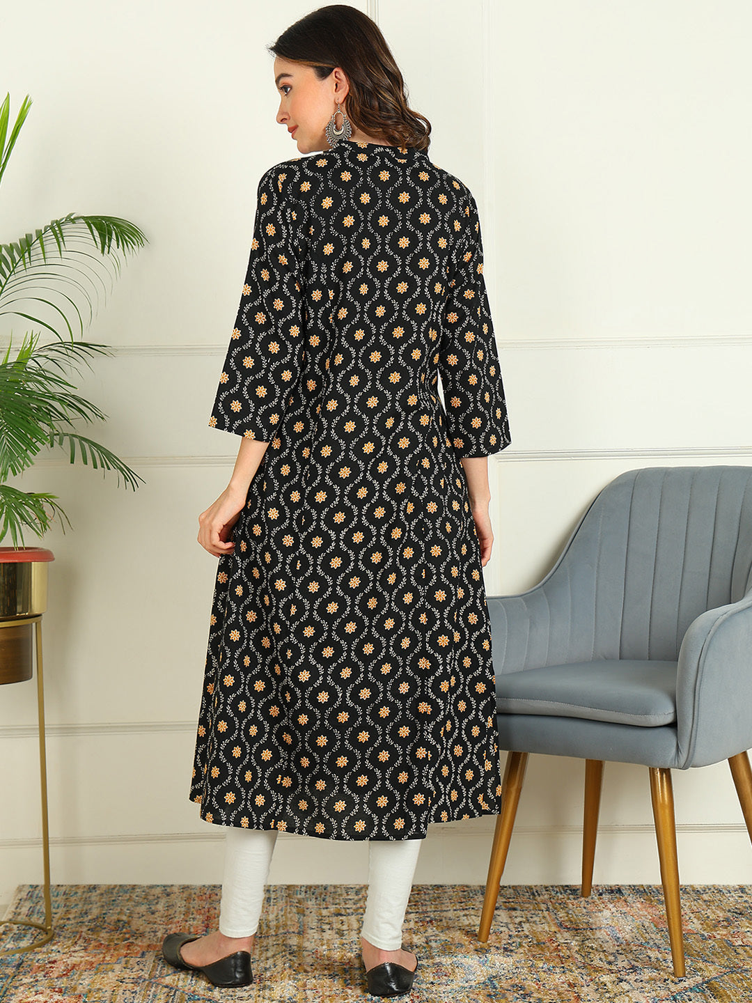 A-line Printed Pure Cotton Kurta