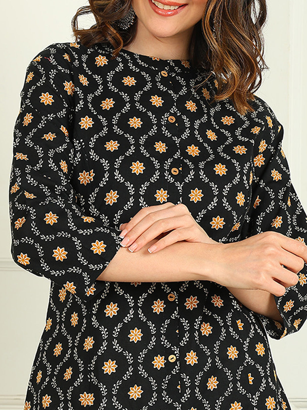 A-line Printed Pure Cotton Kurta