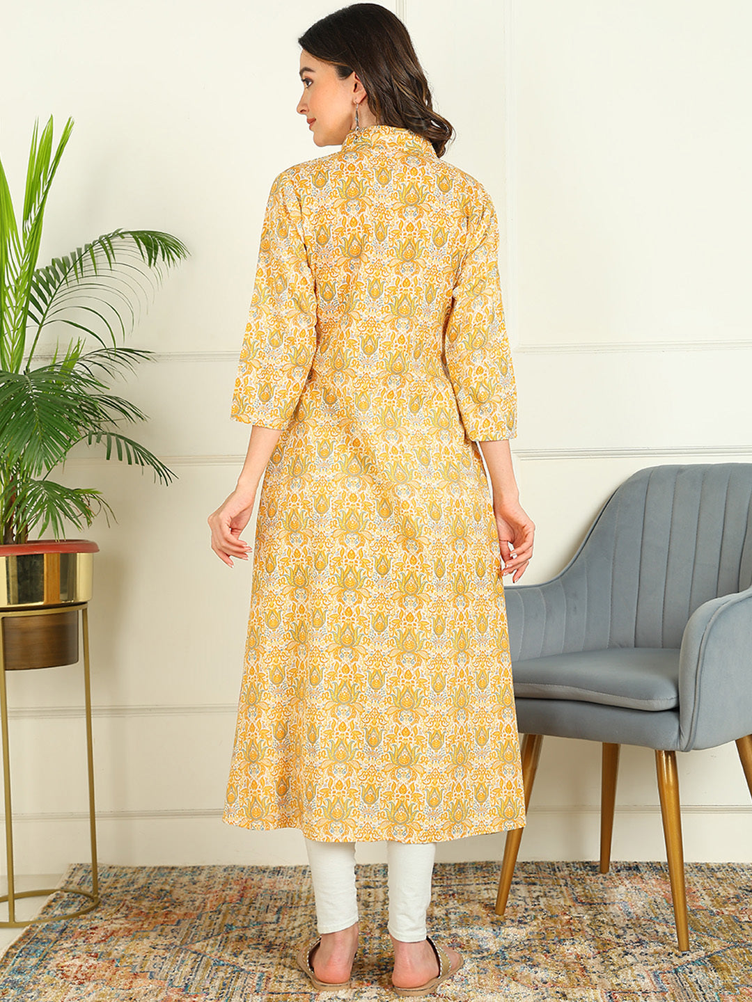 A-line Printed Pure Cotton Kurta