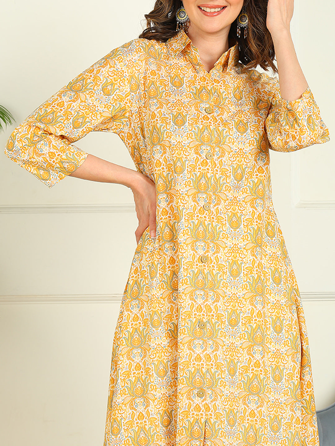 A-line Printed Pure Cotton Kurta