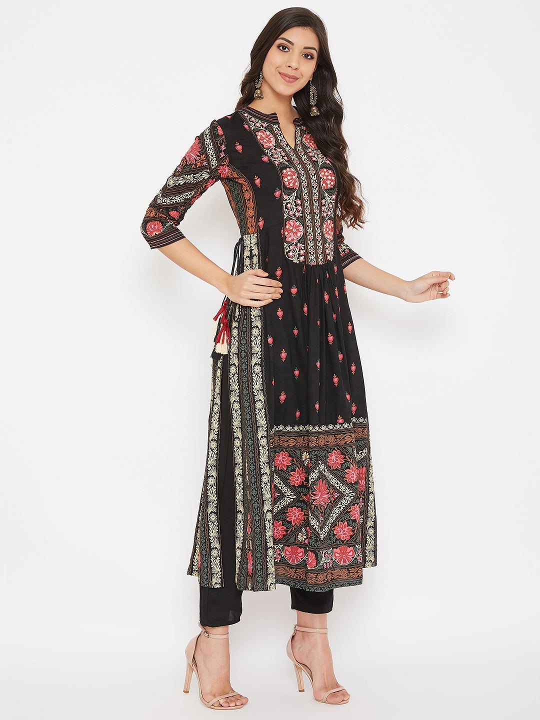 Printed Long Straight Rayon kurta Set
