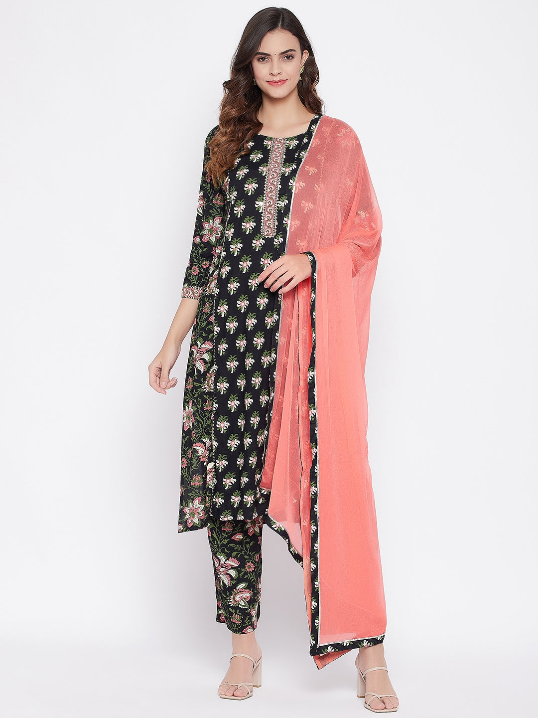 Printed Long Straight Rayon kurta Set
