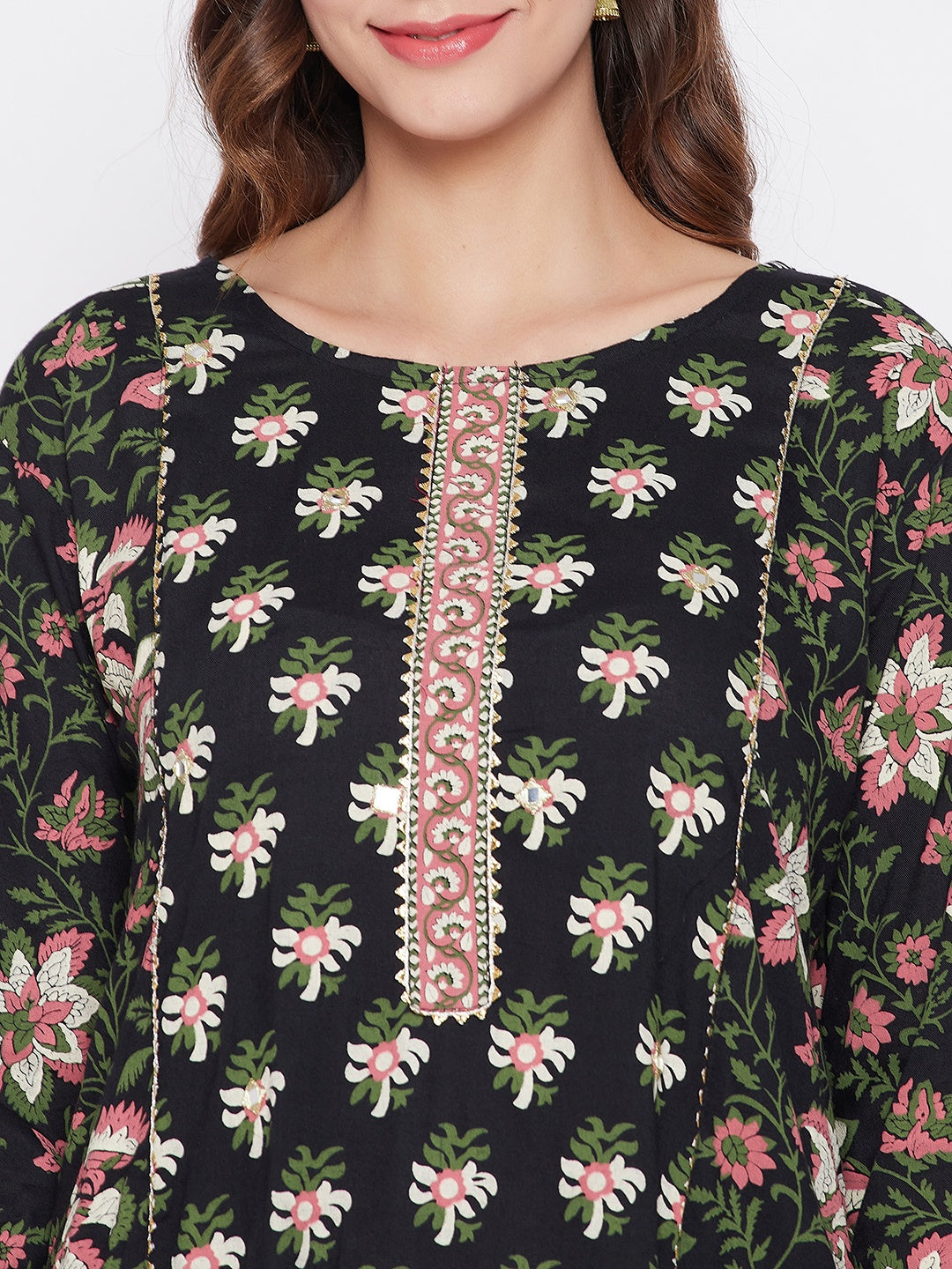 Printed Long Straight Rayon kurta Set