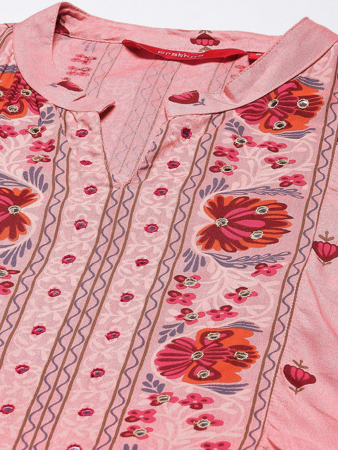 Printed Long Straight Rayon Kurta Set