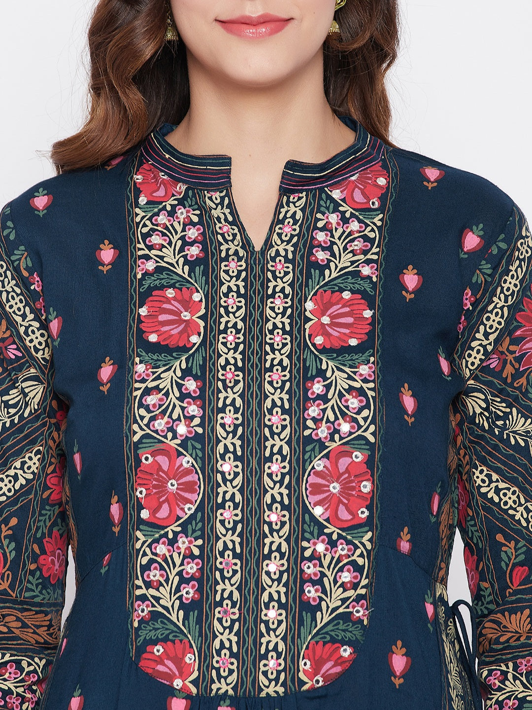 Printed Long Straight Rayon Kurta Set