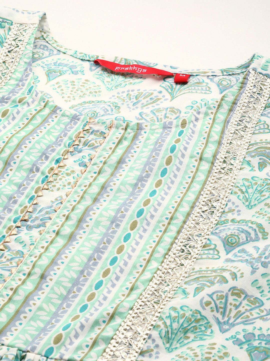 Embroidered Long Straight Cotton Kurta Pant With Dupatta