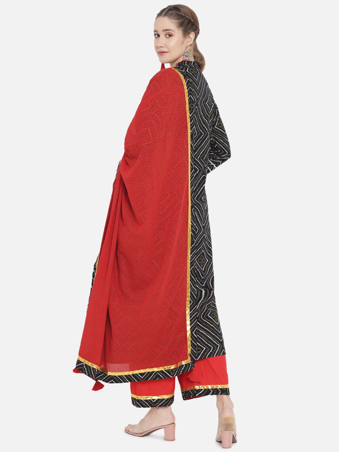 Embroidered Long A-line Rayon kurta Set