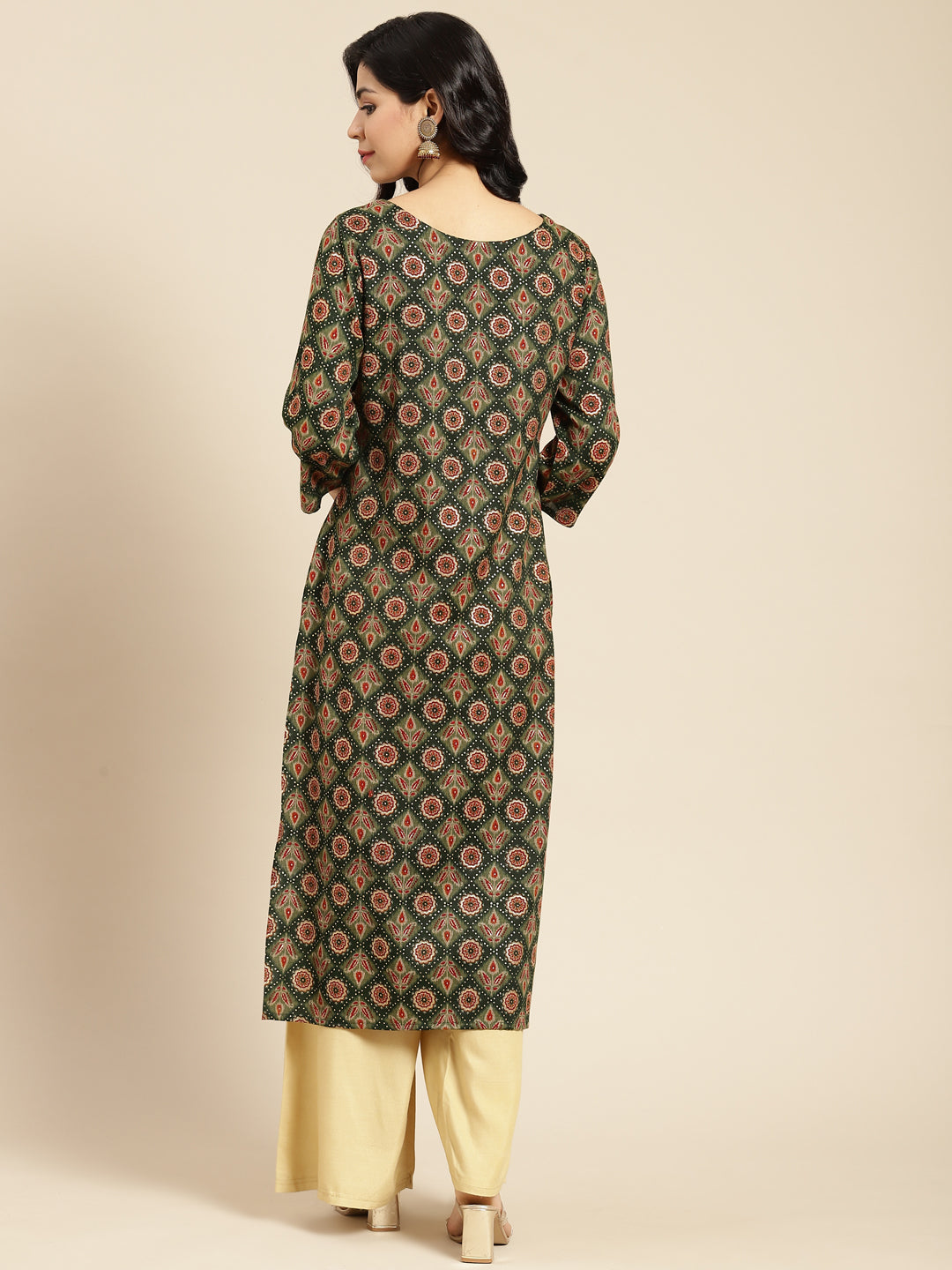 Printed Long Straight Rayon kurta Set