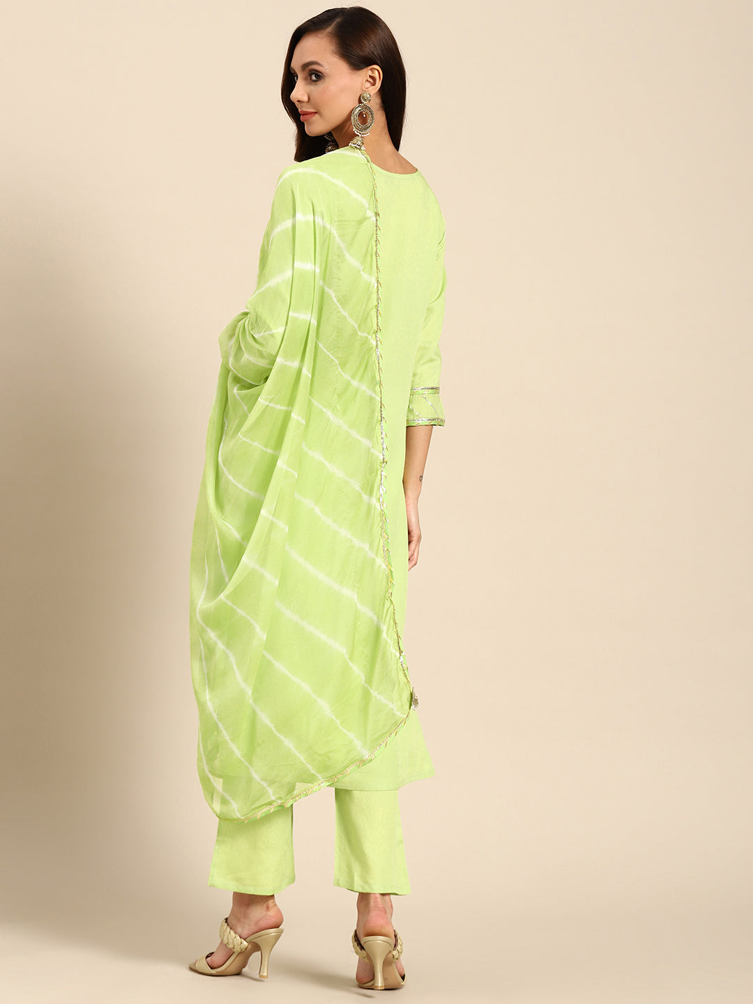 Printed Long Straight Rayon Kurta Set
