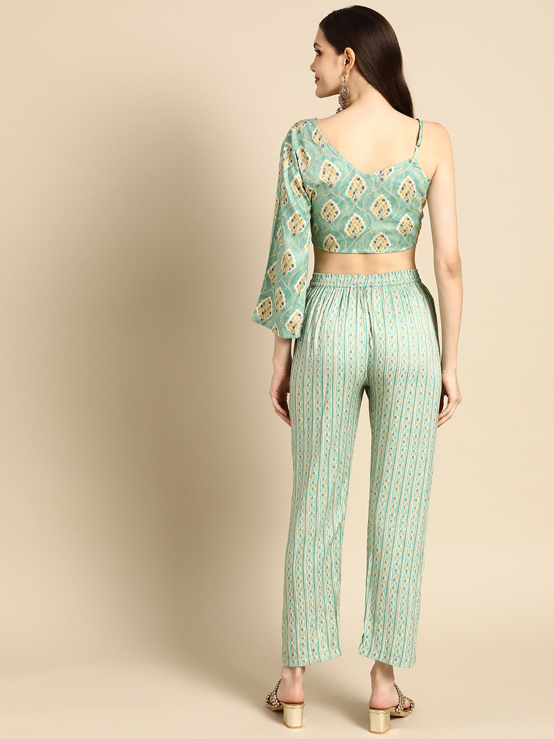 Printed Top Straight Cotton Blend kurta Set
