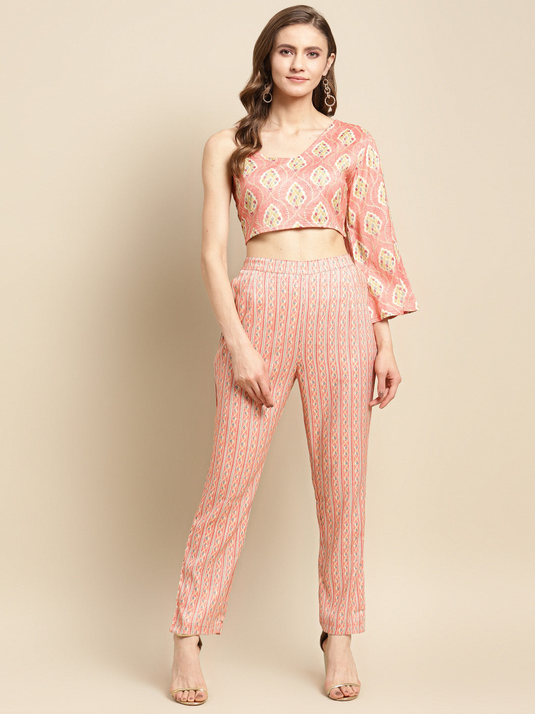 Printed Top Straight Cotton Blend kurta Set
