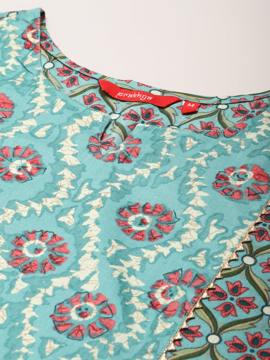 Printed Long A-line Cotton Blend kurta Set