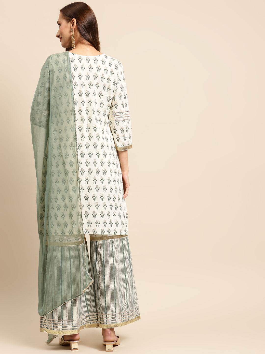 Printed Long Straight Cotton kurta Set