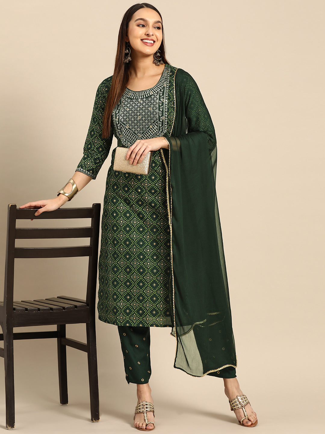 Embroidered Long Straight Rayon kurta Set