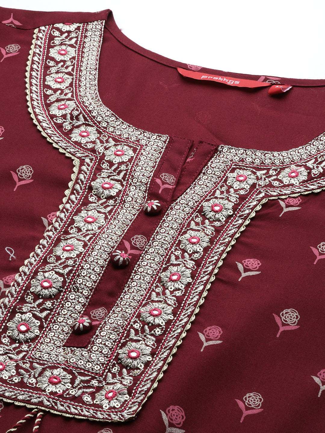 Embroidered Long Straight Rayon kurta Set