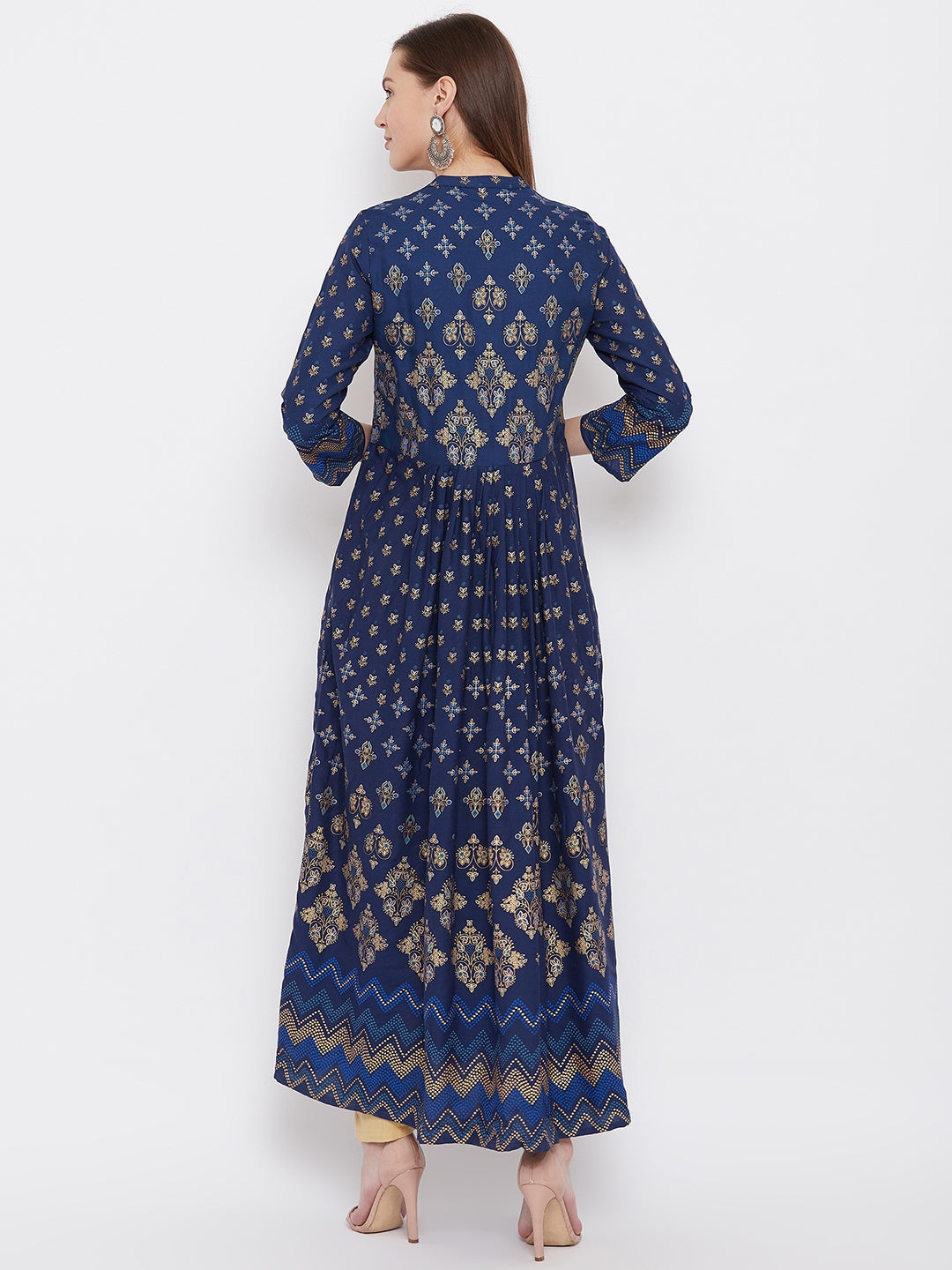 A-Line Viscose Rayon Three-Quarter Sleeves Kurta