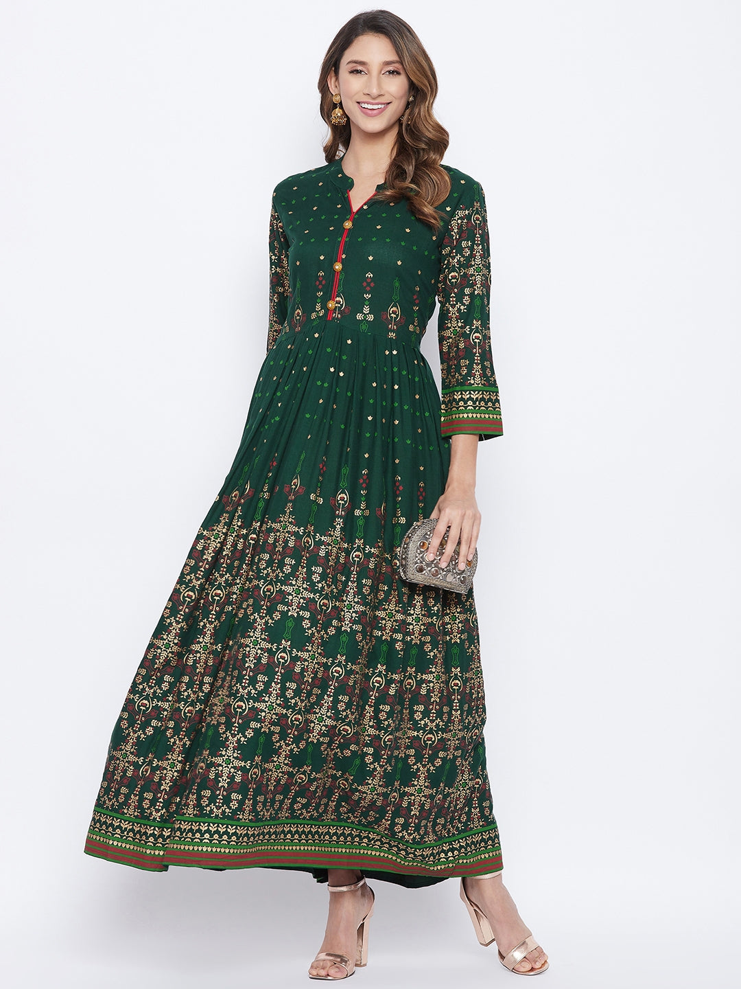 Anarkali Viscose Rayon Three-Quarter Sleeves Kurta