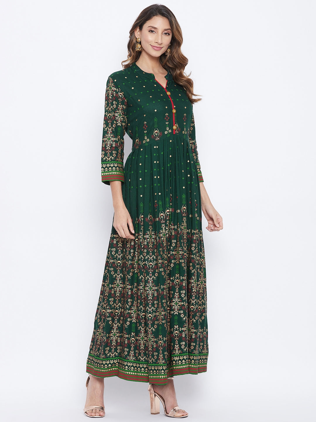 Anarkali Viscose Rayon Three-Quarter Sleeves Kurta