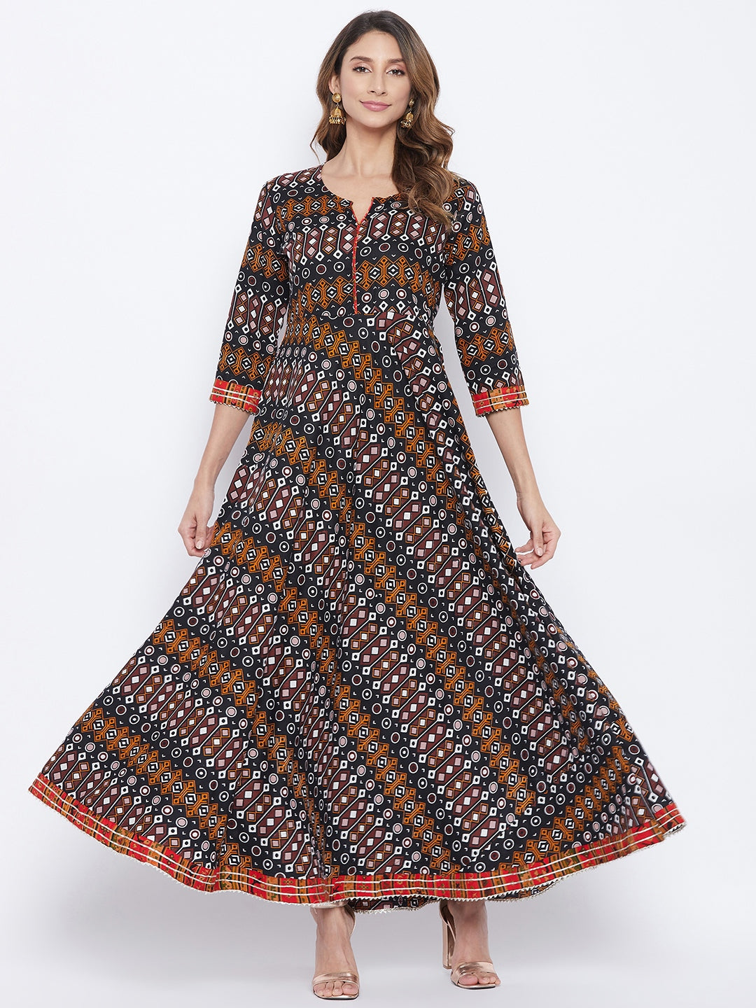 Printed Long Straight Rayon kurta