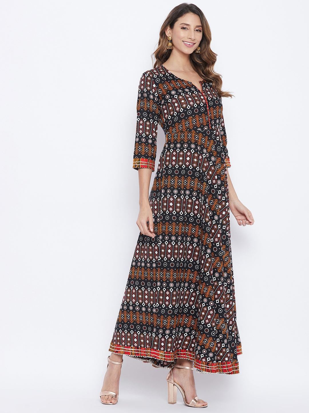 Printed Long Straight Rayon kurta