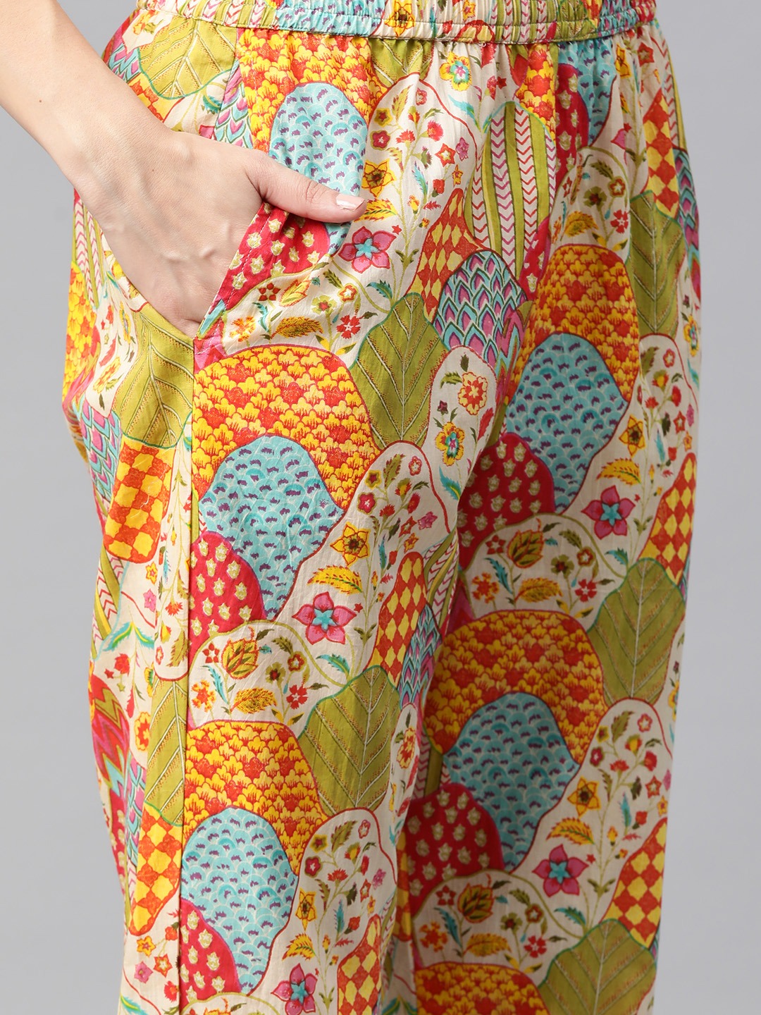 Shirt Style Cotton Fabric Green Color Co-Ord Set