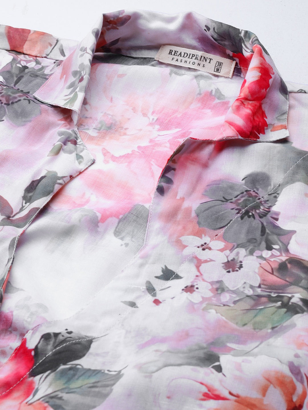 Angrakha Style Cotton Fabric Red Color Co-Ord Set