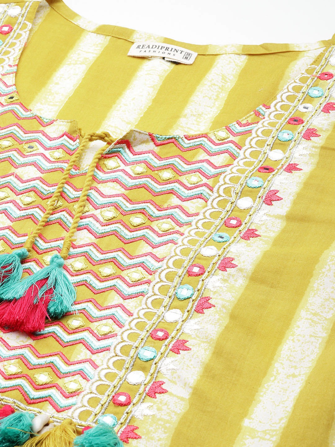 A Line Style Cotton Fabric Yellow Color Co-Ord Set