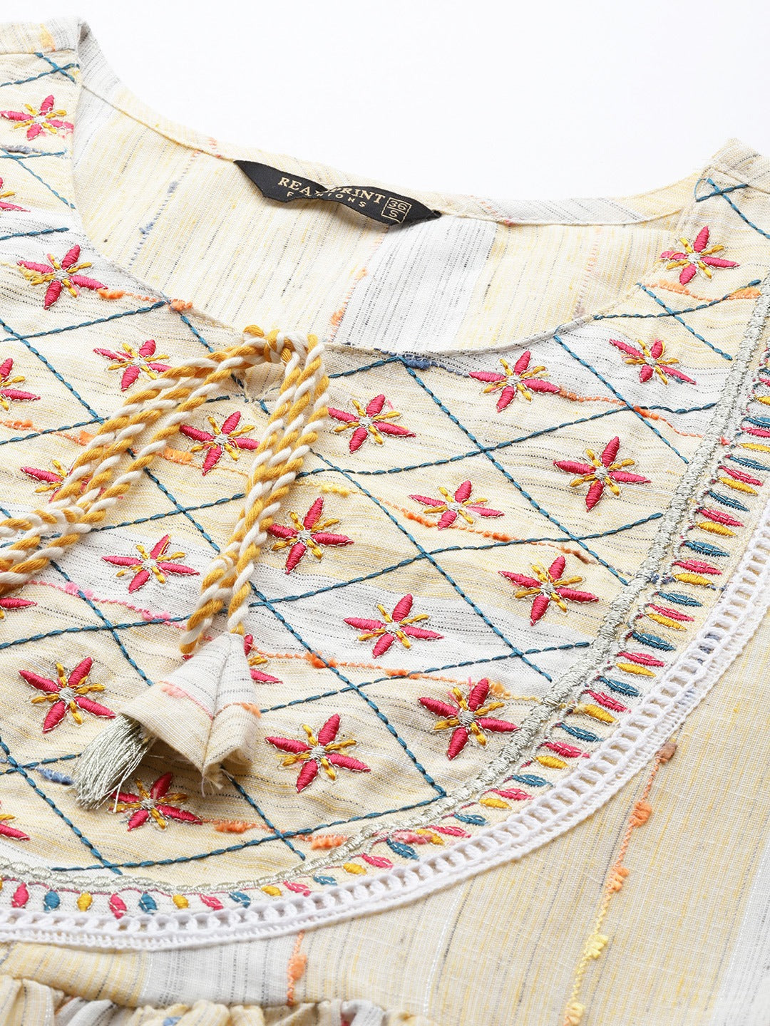 Yellow Color Cotton Fabric Tiered Dress