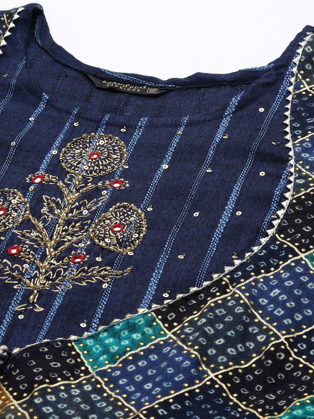 Navy Blue Color Rayon Fabric Panelled Gown