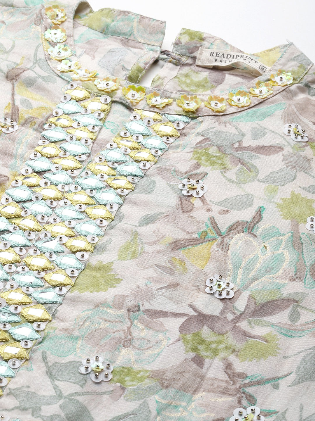 Green Color Cotton Fabric Tiered Dress