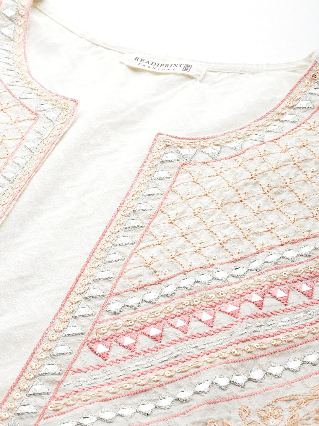 Cream Color Cotton Fabric Tiered Dress With Jacket