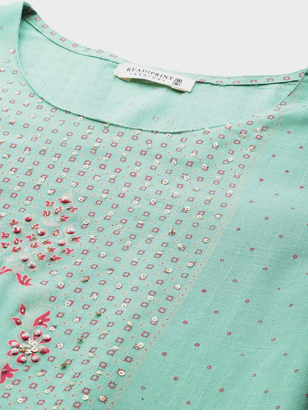 Green Color Rayon Fabric Panelled Dress