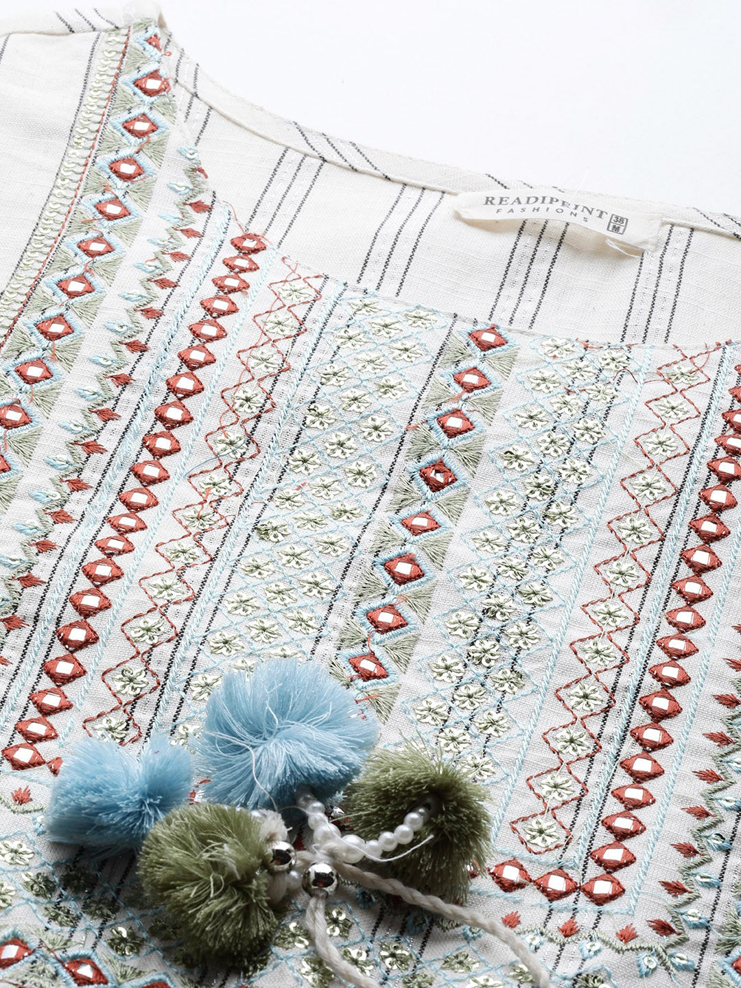 Off White Color Cotton Fabric Tiered Dress