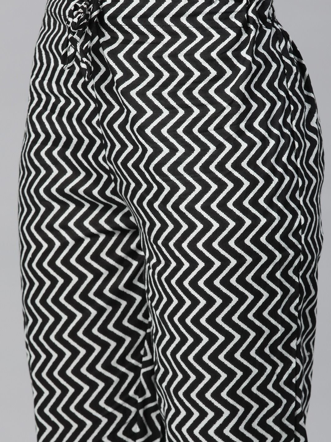 Straight Style Cotton Fabric Black Color Kurta With Bottom & Dupatta
