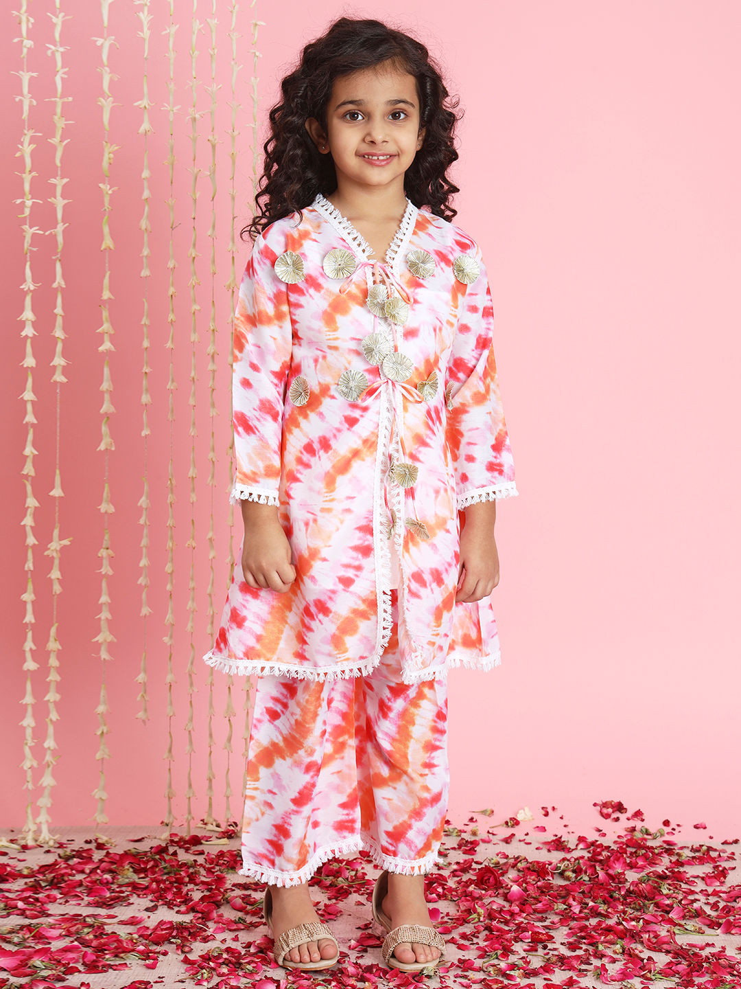 Aline Style Cotton Fabric Pink Color Top And Palazzo